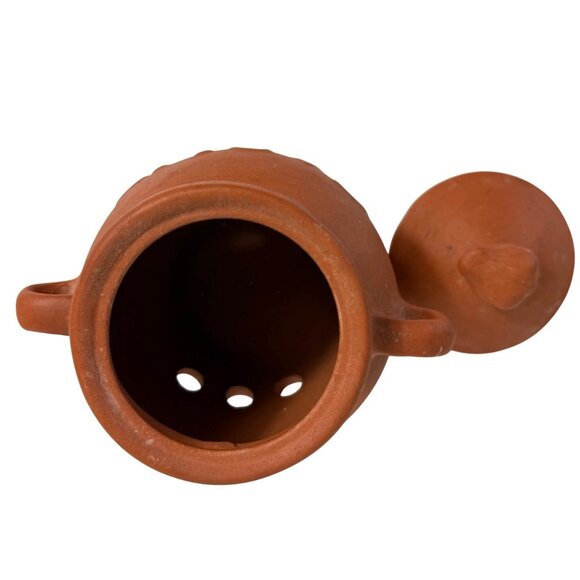 Terracotta Garlic Keeper Jar with Lid Kitchen Storage Pot Rustic Kitchen Decor - Picture 7 of 12